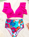 Cropped Swim Top and Floral Bottoms Set