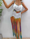 Fringe Scoop Neck Spaghetti Strap Cover-Up