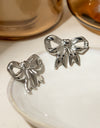 Stainless Steel Bow Stud Earrings