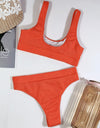 Scoop Neck Wide Strap Two-Piece Swim Set