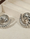 Titanium Steel Spiral Shape Stud Earrings