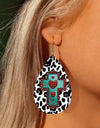 PU Leather Iron Hook Teardrop Earrings