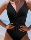 Twisted Crisscross V-Neck One-Piece Swimwear