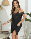 Tassel Scoop Neck Wide Strap Cover-Up