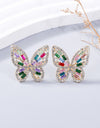 Alloy Inlaid Rhinestone Butterfly Earrings