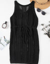 Openwork Slit V-Neck Sleeveless Cover Up Dress