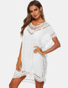 Cutout V-Neck Short Sleeve Cover-Up