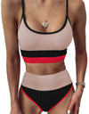 Color Block Spaghetti Strap Two-Piece Swim Set