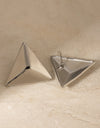 Stainless Steel 3D Triangle Earrings