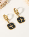 Plus Sign Square Shape Drop Earrings