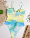 Cutout Tie-Dye Spaghetti Strap One-Piece Swimwear