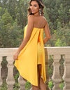 Strapless Slit Layered Dress