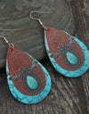 PU Leather Iron Hook Teardrop Earrings