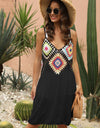 Geometric V-Neck Spaghetti Strap Cover Up Dress