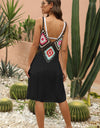 Geometric V-Neck Spaghetti Strap Cover Up Dress