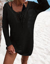 Openwork Tie Neck Cover-Up