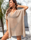 Angel Wings Openwork Slit Scoop Neck Cover Up