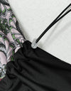 Cap, Drawstring Printed Long Sleeve Dress and Pants Swim Set