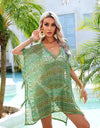 Angel Wings Slit Openwork V-Neck Cover Up