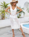 Angel Wings Openwork Slit V-Neck Sleeveless Cover Up