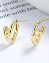 Alloy Irregular Heart Earrings