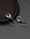 Rose Gold-Plated Artificial Gemstone Earrings