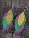 PU Leather Leaf Dangle Earrings