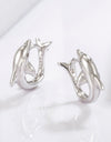 925 Sterling Silver Zircon Dolphin Earrings