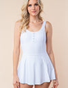 White Birch Sleeveless Performance Knit Swim Dress