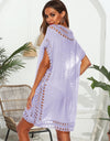 Cutout V-Neck Short Sleeve Cover-Up