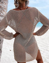 Openwork Tie Neck Cover-Up