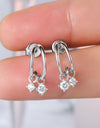 925 Sterling Silver Moissanite C-Hoop Earrings