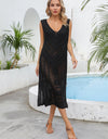 Angel Wings Openwork Slit V-Neck Sleeveless Cover Up