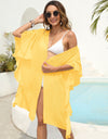 Ruffled Open Front Cover-Up