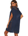 Cutout V-Neck Short Sleeve Cover-Up