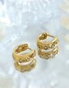 Zircon Titanium Steel Huggie Earrings