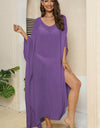 V-Neck Three-Quarter Sleeve Cover-Up