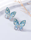 Alloy Inlaid Rhinestone Butterfly Earrings