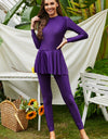 Mock Neck Long Sleeve One-Piece Swimwear