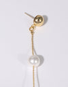 Gold-Plated Pearl Bar Earrings