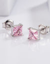 925 Sterling Silver Square Zircon Earrings