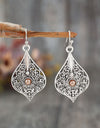 Silver-Plated Cutout Dangle Earrings