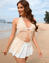 Tied Openework Halter Neck Cover-Up