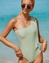 Tied One Shoulder One-Piece Swimwear