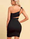 Ruched Cutout One-Shoulder Bodycon Dress