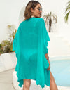 Ruffled Open Front Cover-Up