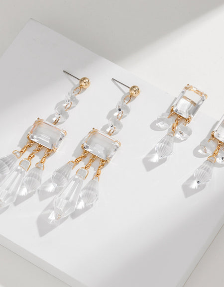 Alloy Glass Dangle Earrings