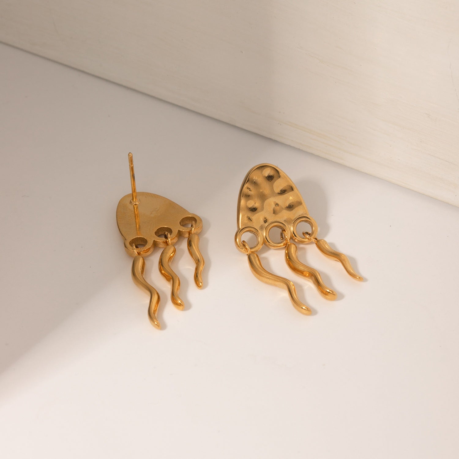 18K Gold-Plated Stainless Steel Jellyfish Earrings