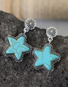 Artificial Turquoise Alloy Star Earrings