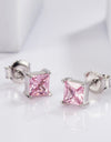 925 Sterling Silver Square Zircon Earrings